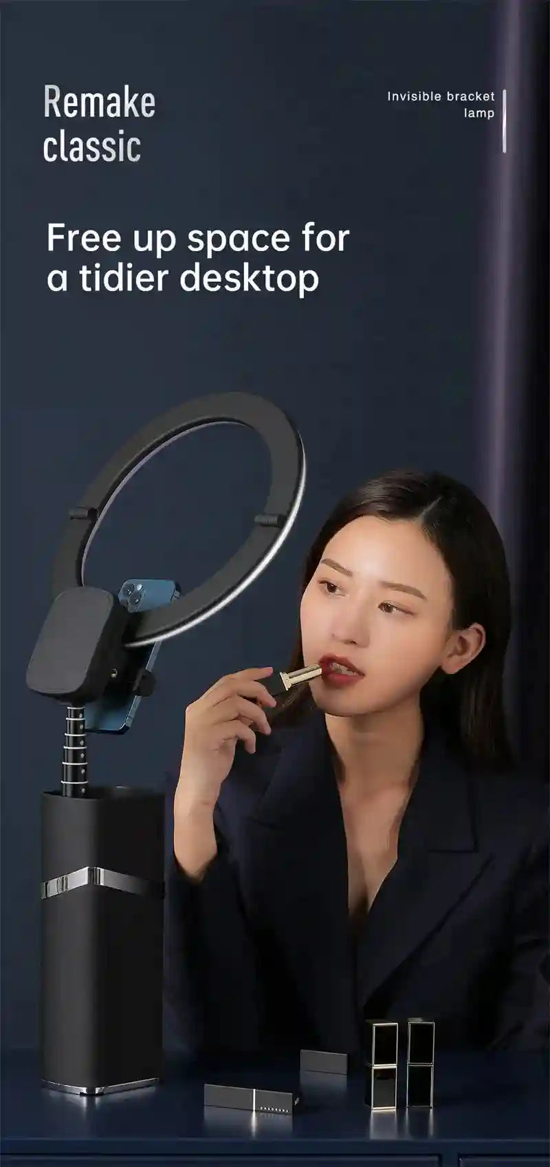 Portable LED Ring Light for Content Creation - YY-1 Pink/Black Tidesmit