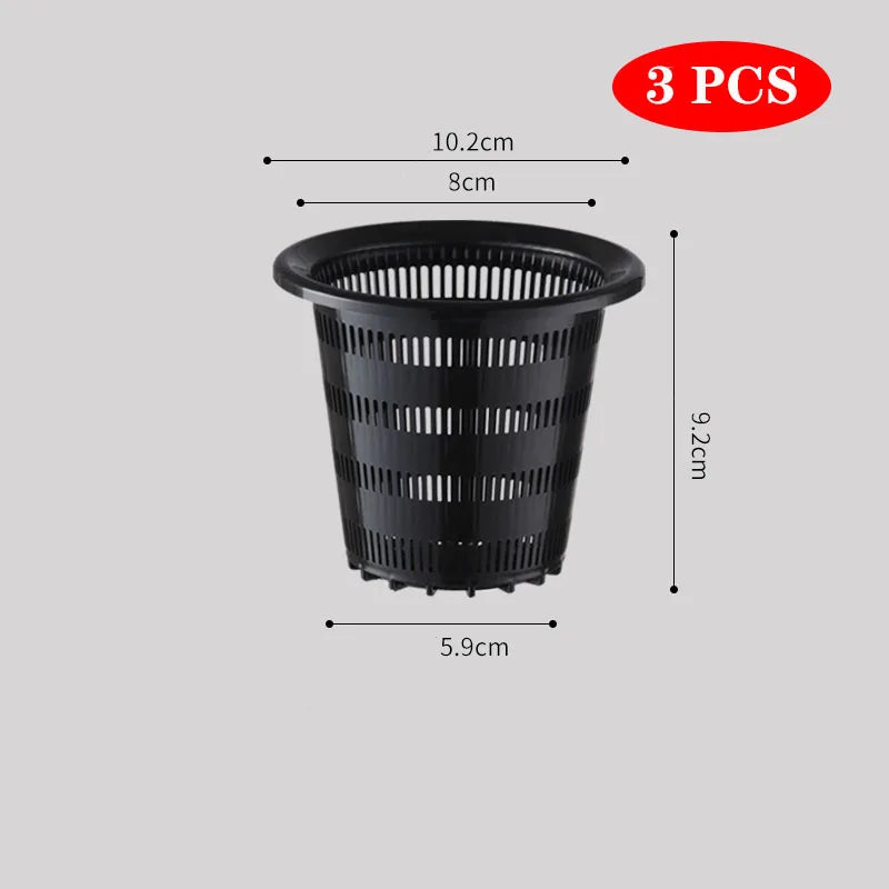 Meshpot 3PCS Colorful Plastic Hydroponics Basket Net Cup Mesh Pot Home Decoration Garden Supplies Flower Pot in 8cm/9cm/10cm