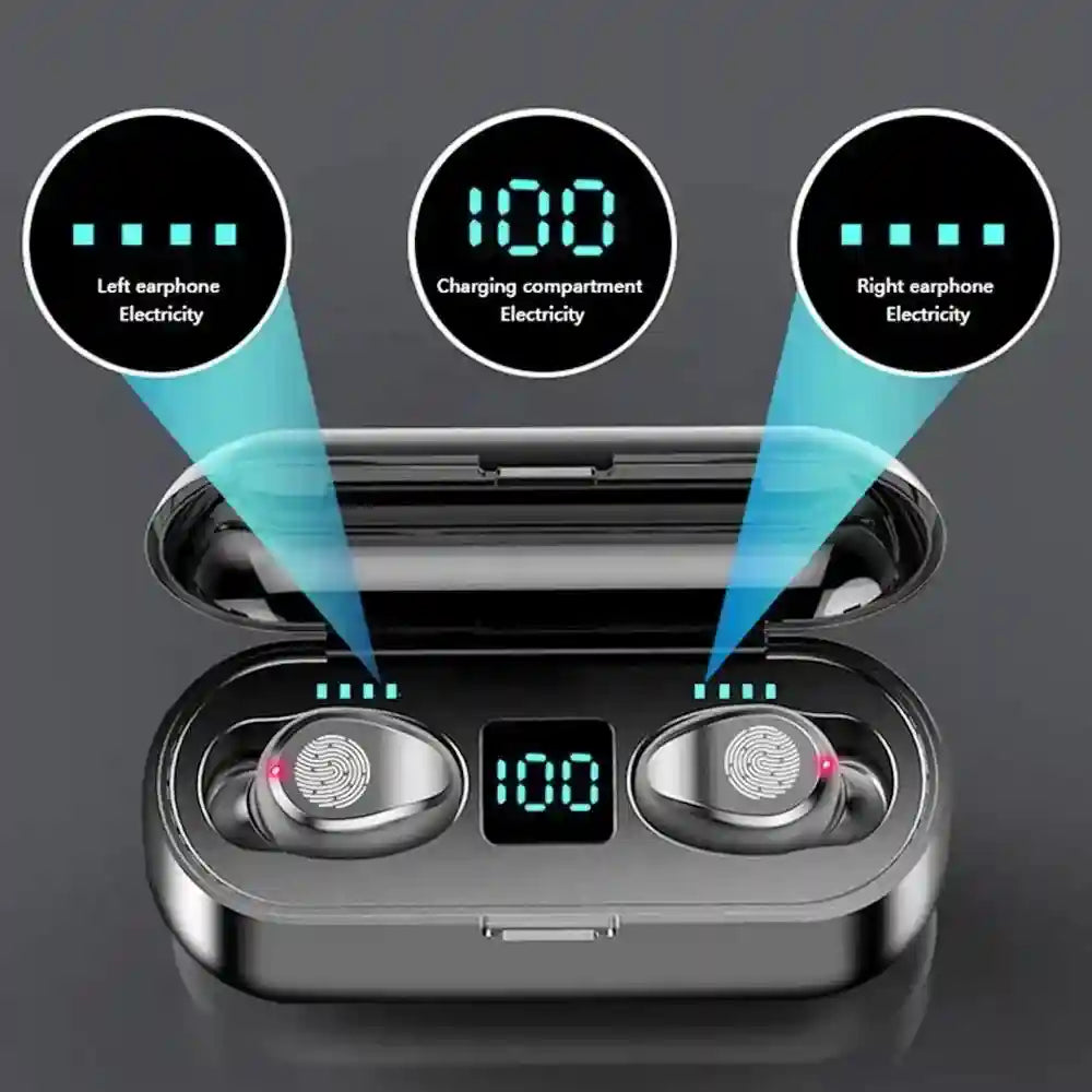 Tidesmit Wireless Gaming Earbuds with 2000mAh Charging Case - Black Tidesmit