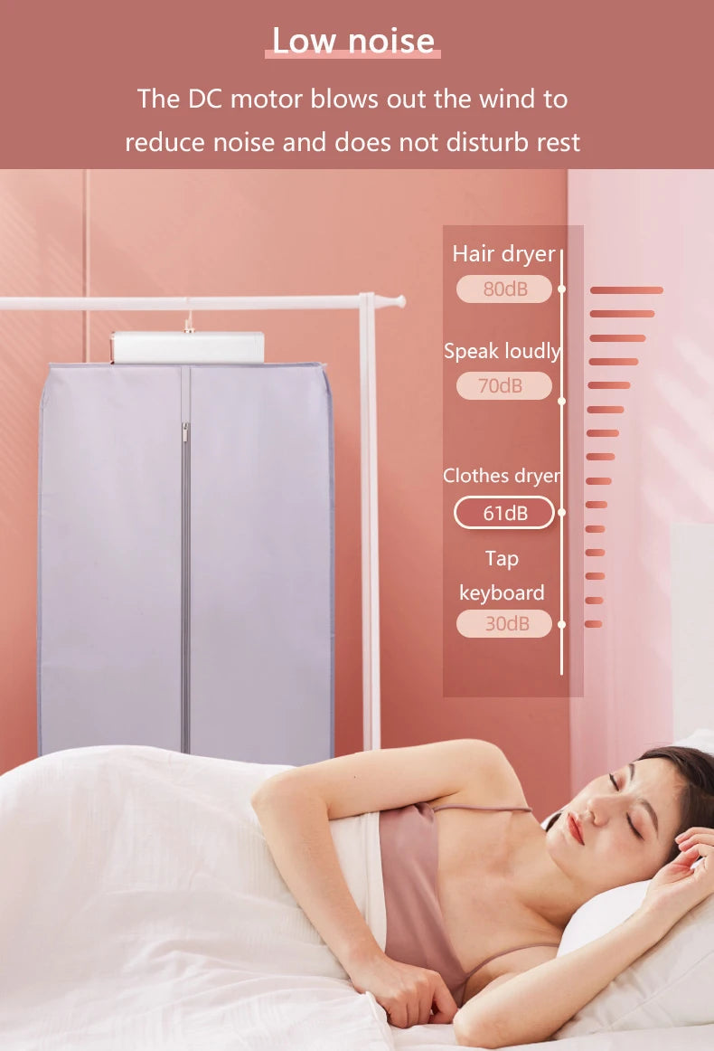 Tidesmit portable retractable clothes dryer and shoe drying machine with folding hanger and sterilization function