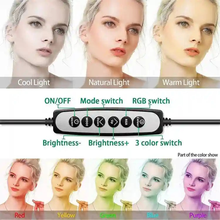 10 Inch LED Ring Light BR-10CRGB - Adjustable Content Creation Lighting Tidesmit