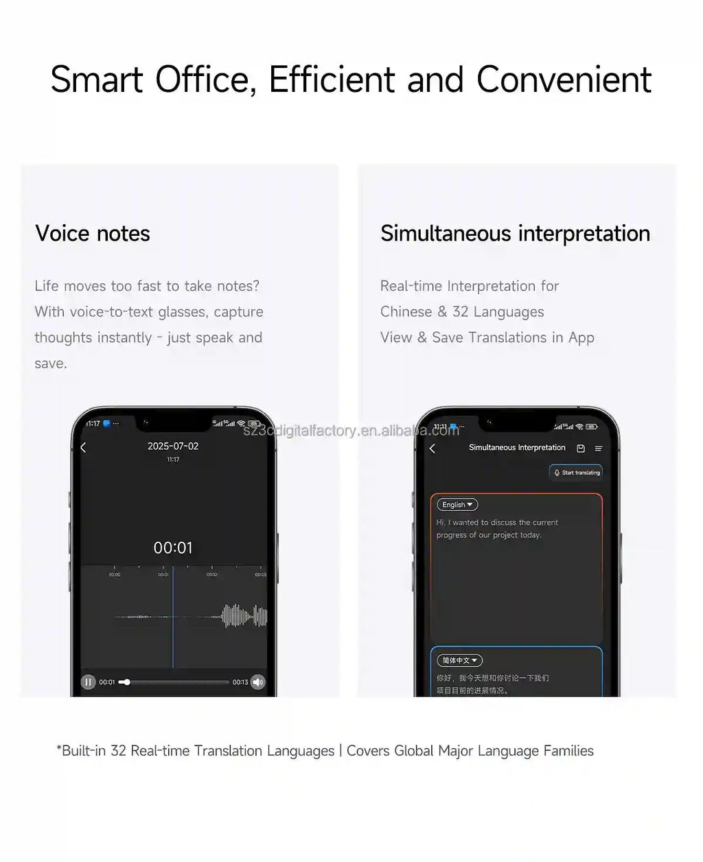 Smart Glasses with AI Translator & Camera – Tidesmit CY01 Tidesmit
