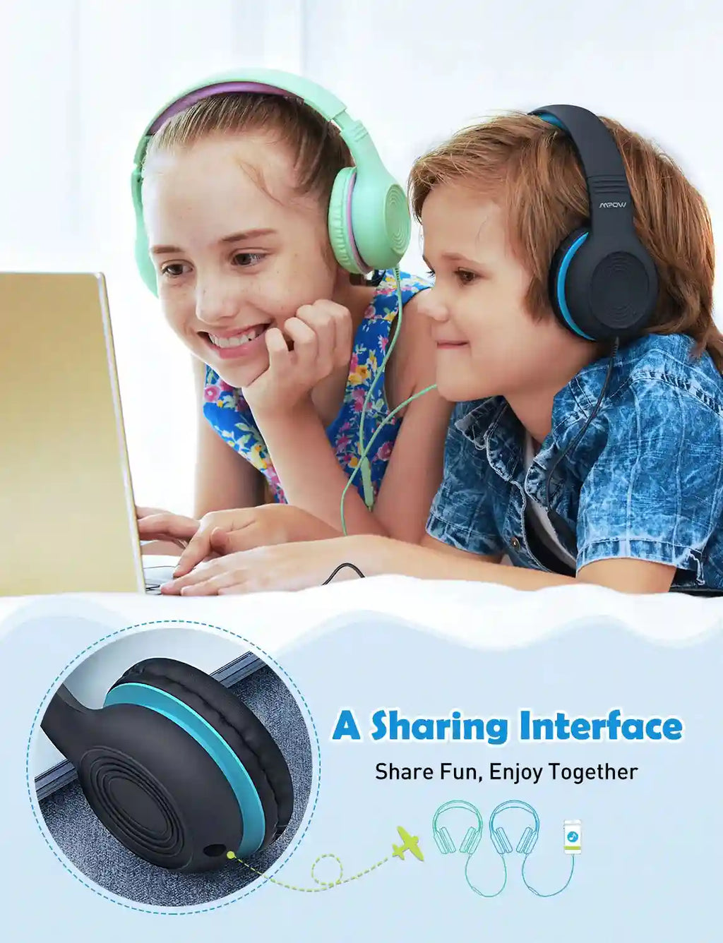 Wired Kids Headphones with Safe 85dB Volume Limiting by Tidesmit Tidesmit