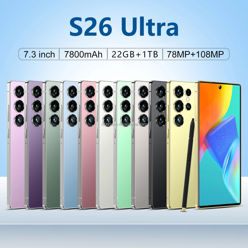 S26 Ultra 5G Smartphone, 22GB RAM, 1TB Storage, 7.3 Inch Screen Tidesmit