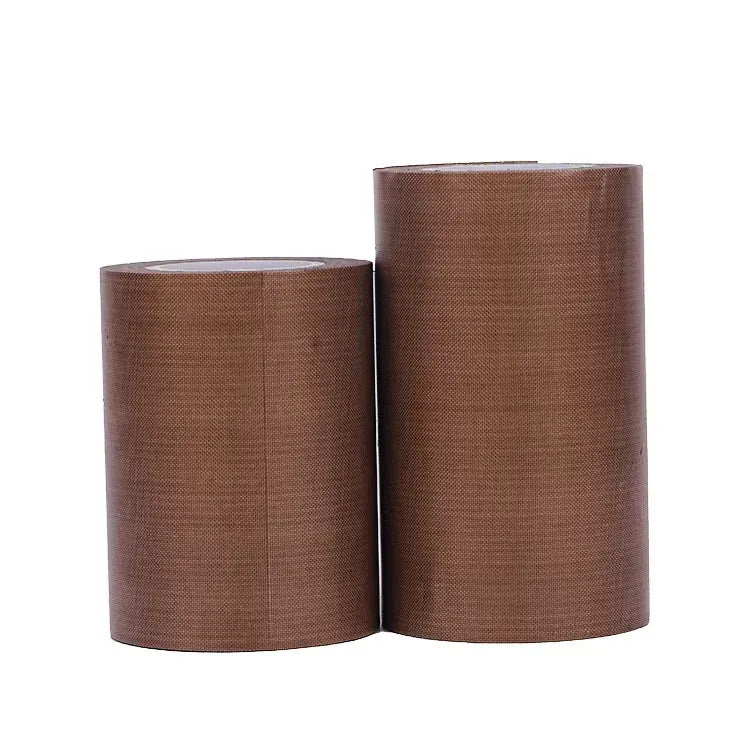 Brown PTFE tape roll pair with two wound cylindrical cores