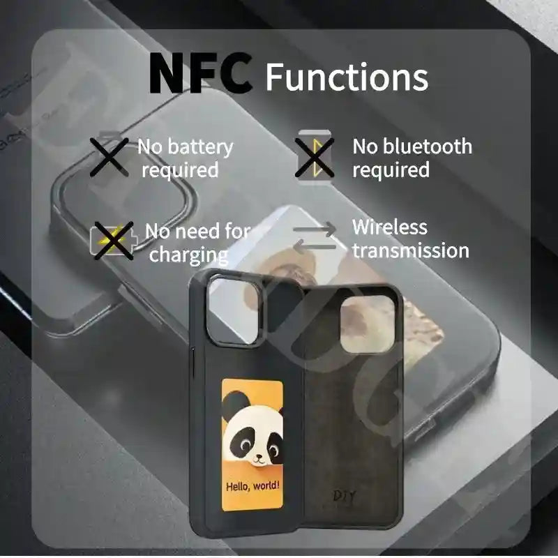 NFC Smart E Ink Phone Case for iPhone - Shock-Absorbing DIY Cover Tidesmit