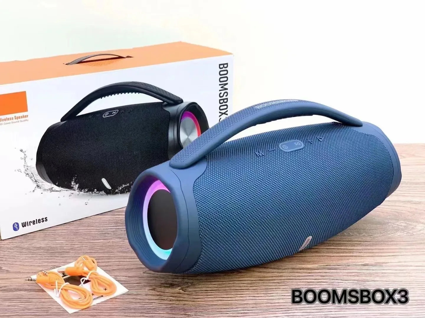 Portable Bluetooth Speaker 40W Waterproof Outdoor - Black Plastic My Store