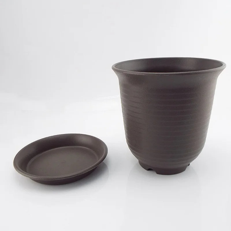 15cm Plastic Garden Flower Pot Plant Succulent Grow Nursery Pots Veg Planter Home Tools Tray Flowerpot For Bonsai Herb