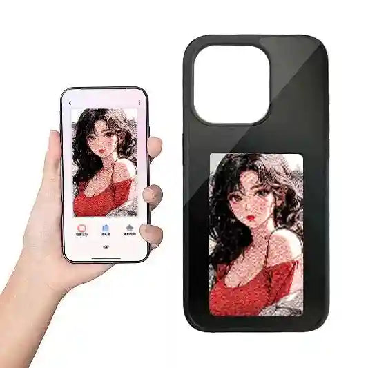 NFC Smart E Ink Phone Case for iPhone - Shock-Absorbing DIY Cover Black Paper box packaging Tidesmit