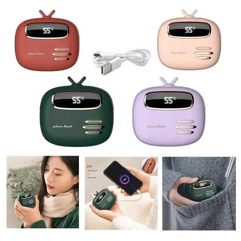 Portable Hand Warmer Power Bank - 5000mAh Fast Charging USB-C Battery Tidesmit