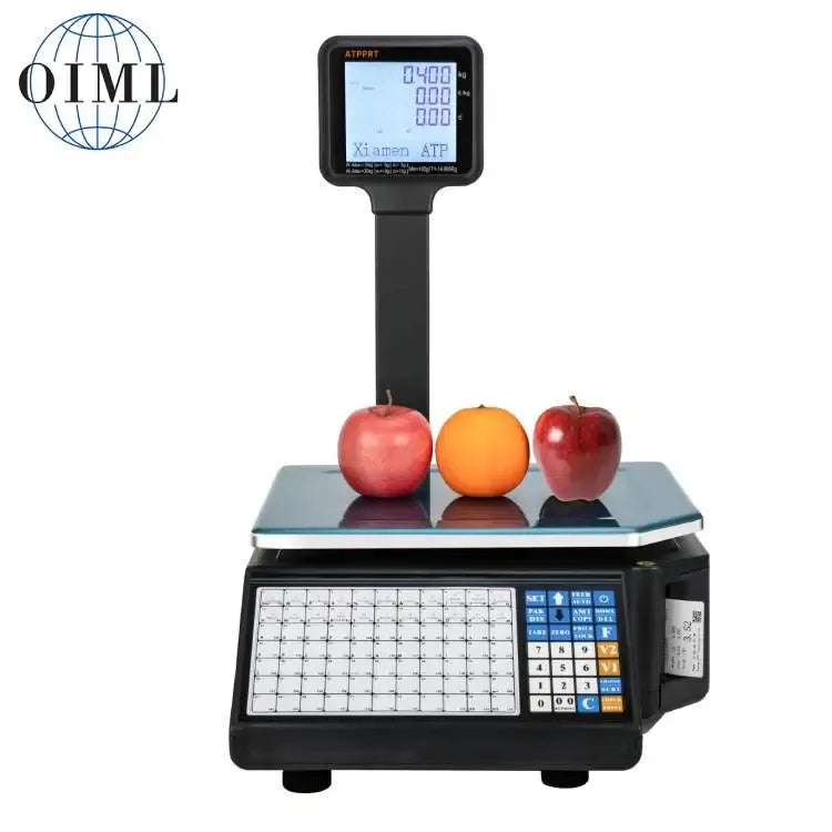 ATP Weighing Scale Barcode Label Thermal Printer SC30 LCD Display WiFi Optional LAN OIML CE NTEP Certified One Year 6kg Capacity