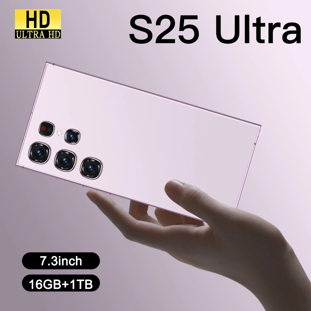 2025 Best Selling S25 Ultra 7.3 Inch Smartphone Octa Core 72+108MP HD LED Smart Gaming Global Version French Spanish English