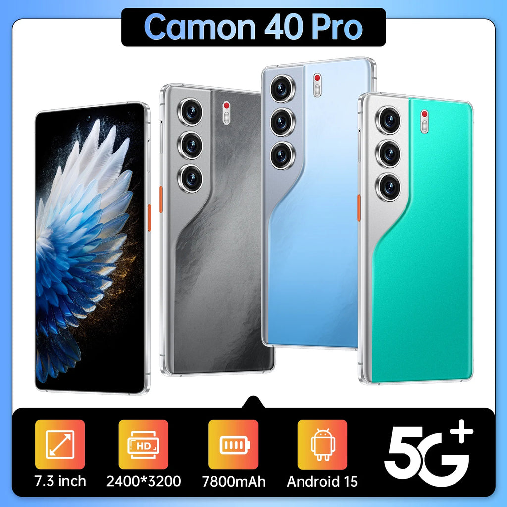 Camon 40 Pro 5G Smartphone, 16GB RAM, 1TB Storage - Black Tidesmit