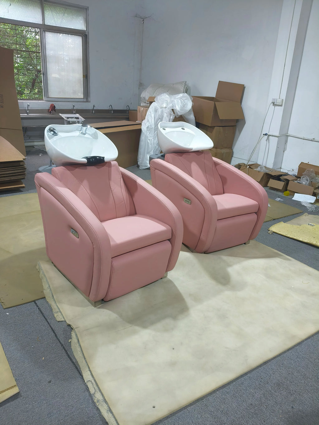 Luxury Modern Shampoo Station Chair Electric Leg Lift Backwash Shampoo Bowl Salon Barbershop Shampoo Chair
