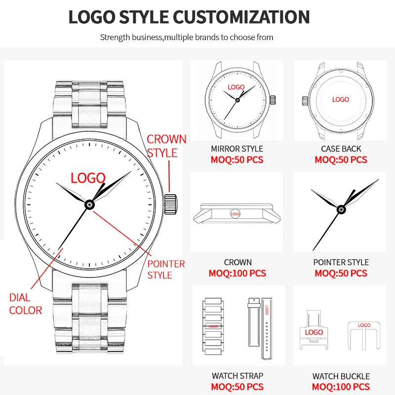 Affordable Unique Mechanical Wandering Hours Automatic Watches for men montre homme lux Customized branding logo available OEM