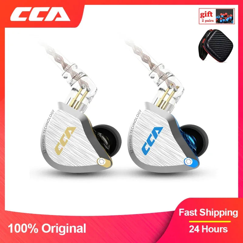 CCA C12 In-Ear Monitor Headphones - 12-Driver Hybrid HiFi by Tidesmit Tidesmit