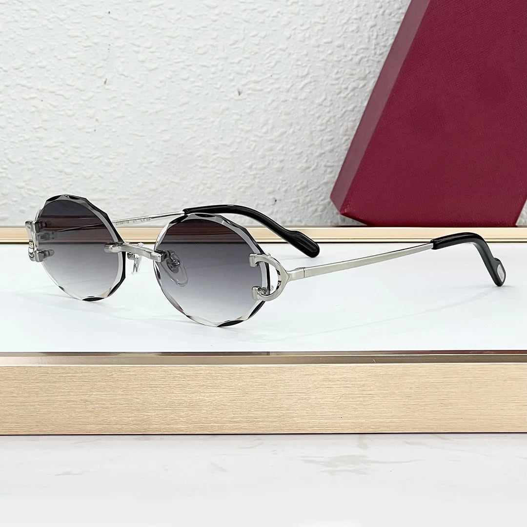 Dropshipping Luxury Sunglasses CT High End Rimless SunGlasses for Retailers Trendy Anti Glare Eyewear for Street Style With Logo