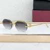 Luxury Designer Brand Irregular Sunglasses High Quality Diamond Cut Rimless Metal Frame Sunglasses