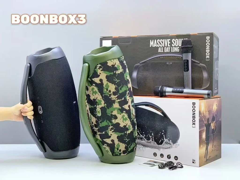 Portable Bluetooth Speaker 80W Heavy Bass - Black Waterproof Wireless Audio My Store