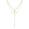 Factory Price Vintage Coin Cross Moissanite Layered Necklace, D Color VVS1 Bezel Set Design, Romantic Statement Necklaces