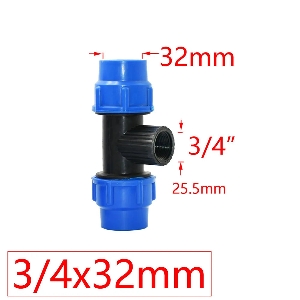 20/25/32/40/50mm PE Tube Quick Connector Elbow Tee Water Splitter Plastic Ball Valve Coupler Farm Irrigation Water Pipe Fittings