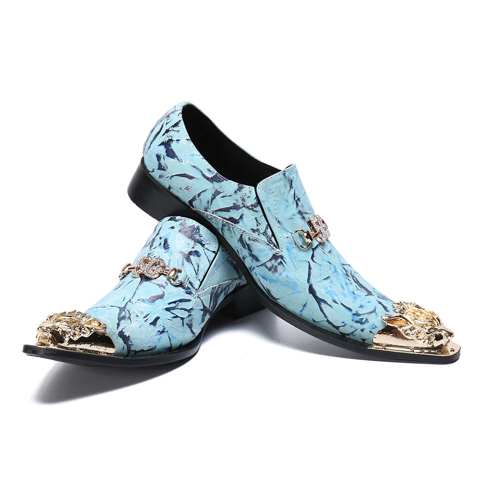 NA264 Luxury Pointed Toe Slip on Man Rhinestone Runway Loafers British Designer Patent Leather Wedding Party Men's Banquet Shoes