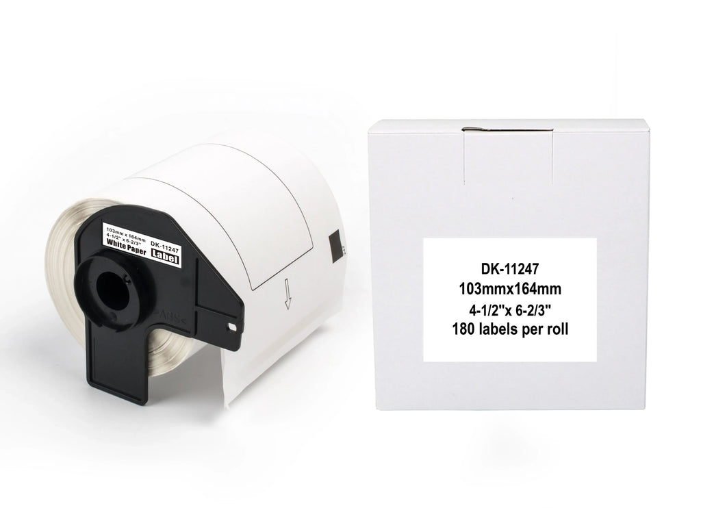 Thermal label roll with holder, DK-11247; 180 labels per roll