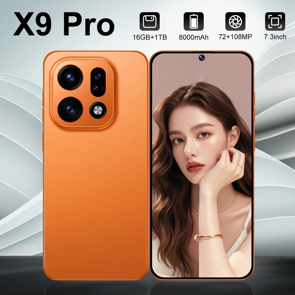 X9 PRO Ultra 5G Android 15 Smartphone with 108MP camera and 1TB storage in gallery view