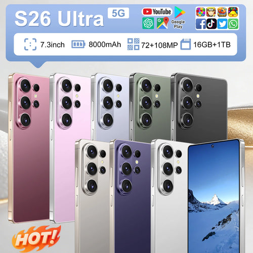 New S26 Ultra 5G smartphone with 16GB RAM 1TB storage and 7.3 inch display for high performance mobile usage
