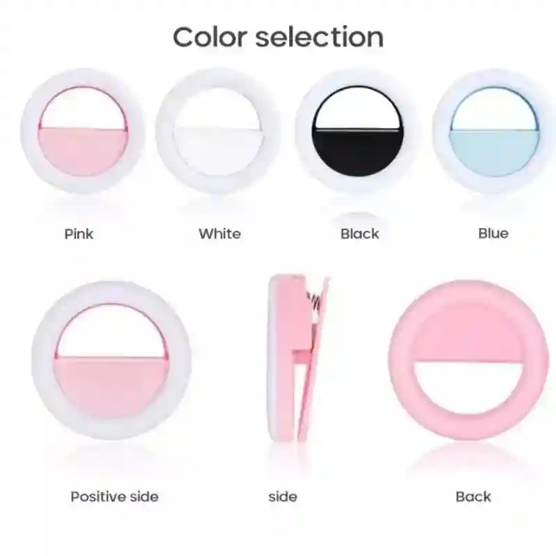 Clip-On LED Ring Light for Phone - RGB Dimmable Content Creation Lighting Tidesmit