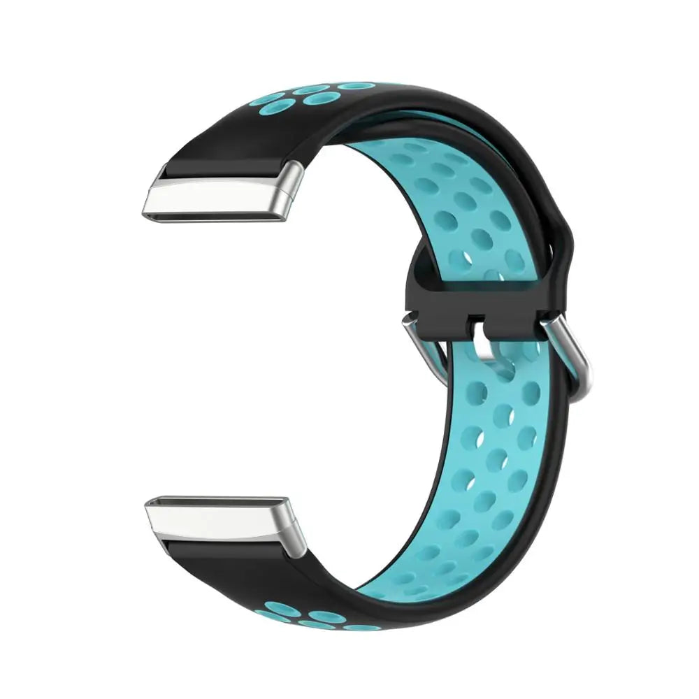 Colorful soft silicone sport wristband for Fitbit Versa 3 and Sense smartwatches by Tidesmit