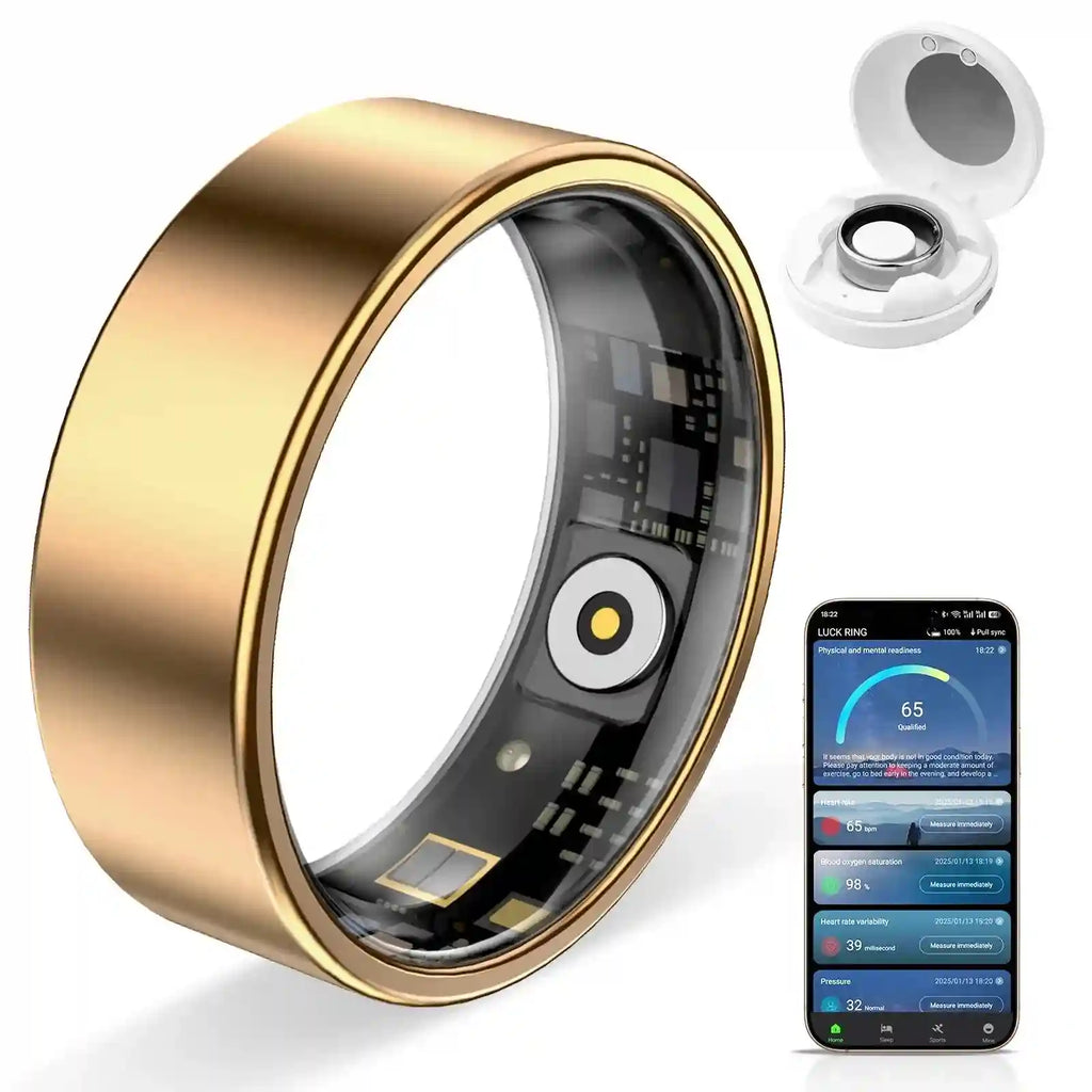 Hyperliving for Bluetooth Smart Ring 10ATM Stainless Steel App Controlled with Android Sleep Tracker Lighting