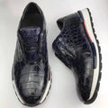 Luxury Men's Sports Shoes Handmade Crocodile Leather Anti-slip Walking Style Custom Fashion Sneakers Breathable Rubber Insole