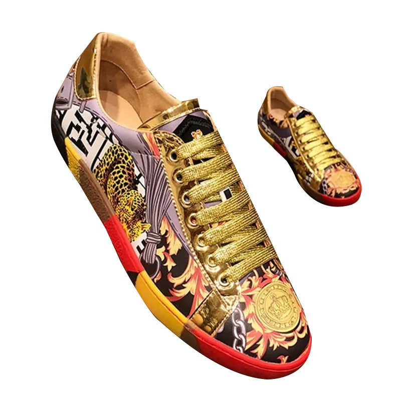 Luxury Designer High-end Genuine Leather Breathable Casual Fashion Men's Sneakers