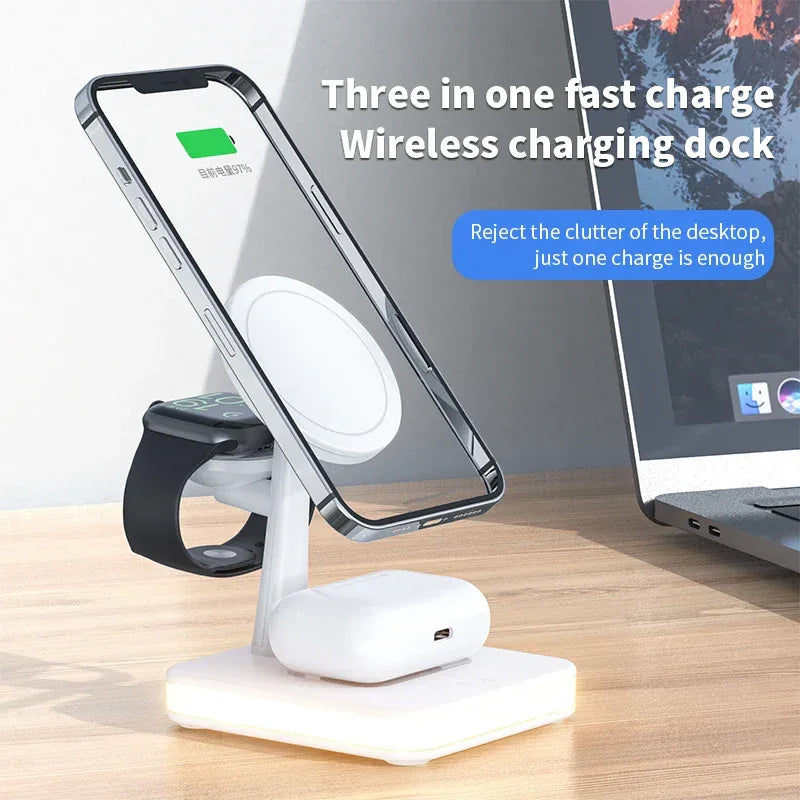 4-in-1 Wireless Charger Stand - 15W Fast Charging Station for Devices Tidesmit
