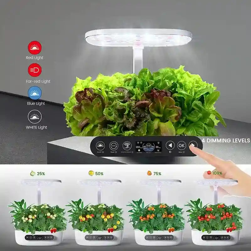 Hydroponic Growing System 12 Pods | 24W Full Spectrum LED Smart Garden Tidesmit