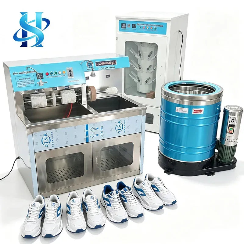 Commercial Sneaker Washing Machine Set, Shoe Washer With Shoe Drying Cabinet and Spin Dehydrator for Shoe Laundry Service
