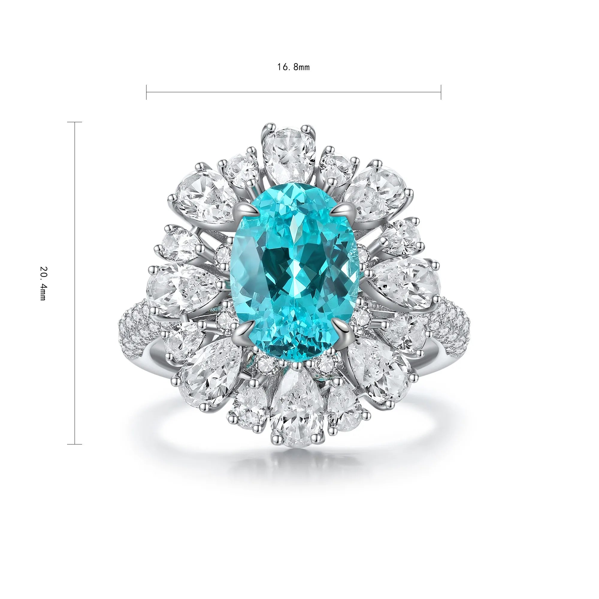 Lanphear Jewelry Original New Silver 925 Sterling Luxury Pendant 4.02ct Lab Grown Paraiba Charm Necklace