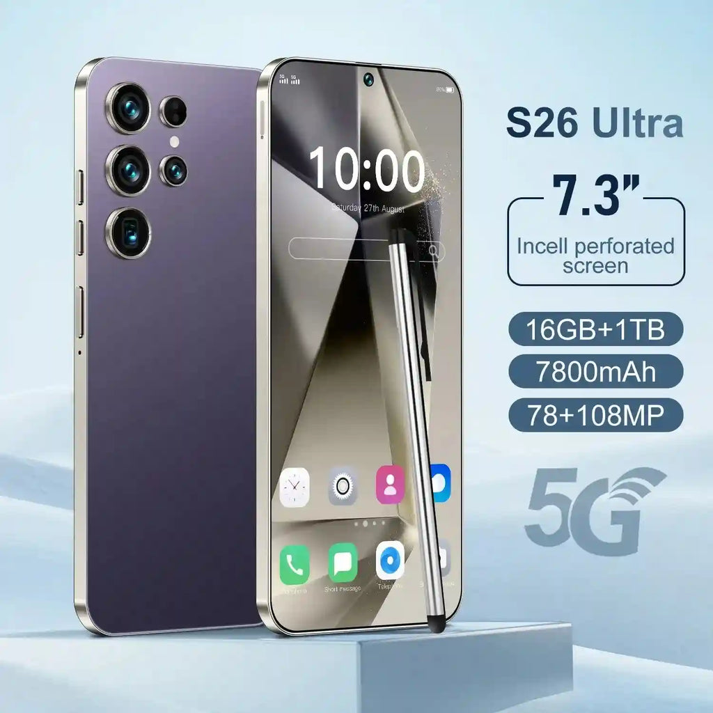 S26 Ultra 5G Smartphone - 7.3 Inch AMOLED Display, 1TB Storage Purple 16g 1TB Tidesmit