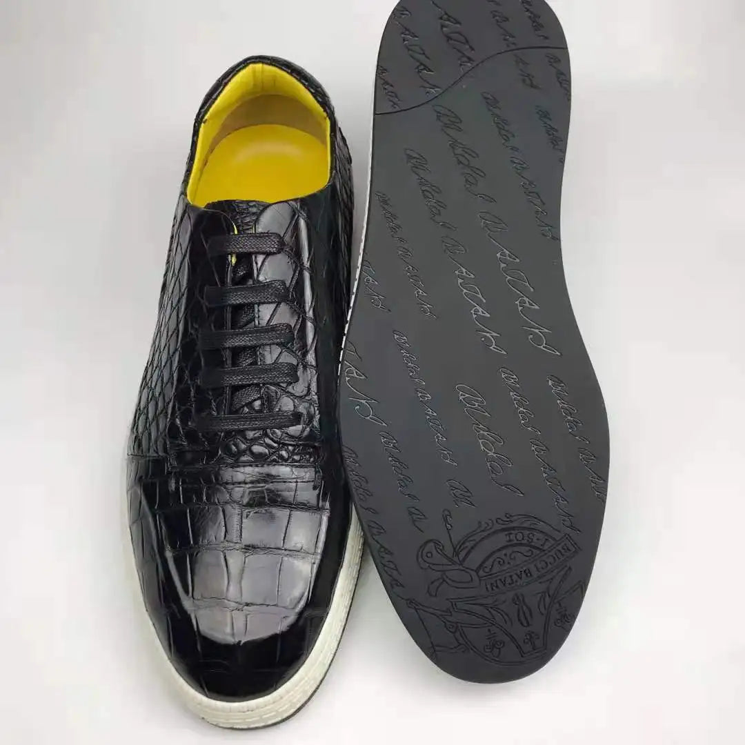 Custom Luxury Shoes Men Hot Selling Alligator Shoes for Men Chic Fashionable Genuine Crocodile Leather Men Shoes