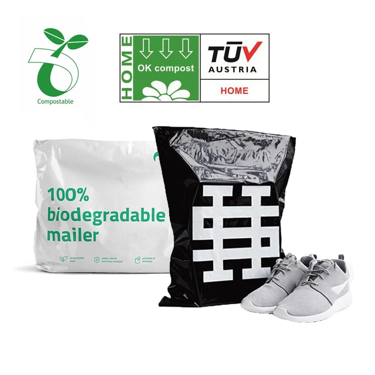 100% Biodegradable Corn Starch Mailers Post Envelopes Compostable Plastic Pink Shipping Mail Bag Packaging Poly Mailers