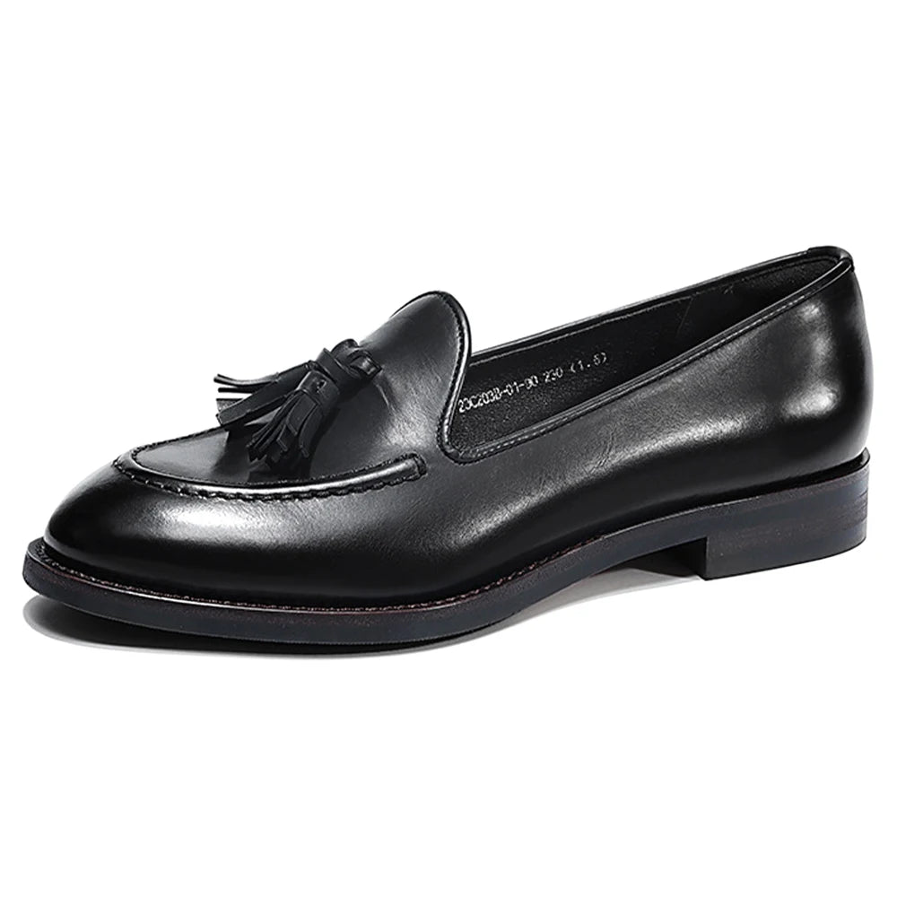 Classic Genuine Leather Women's Slip on Loafers High Quality Durable Sheepskin Cowhide Flats Shoes Daily Life