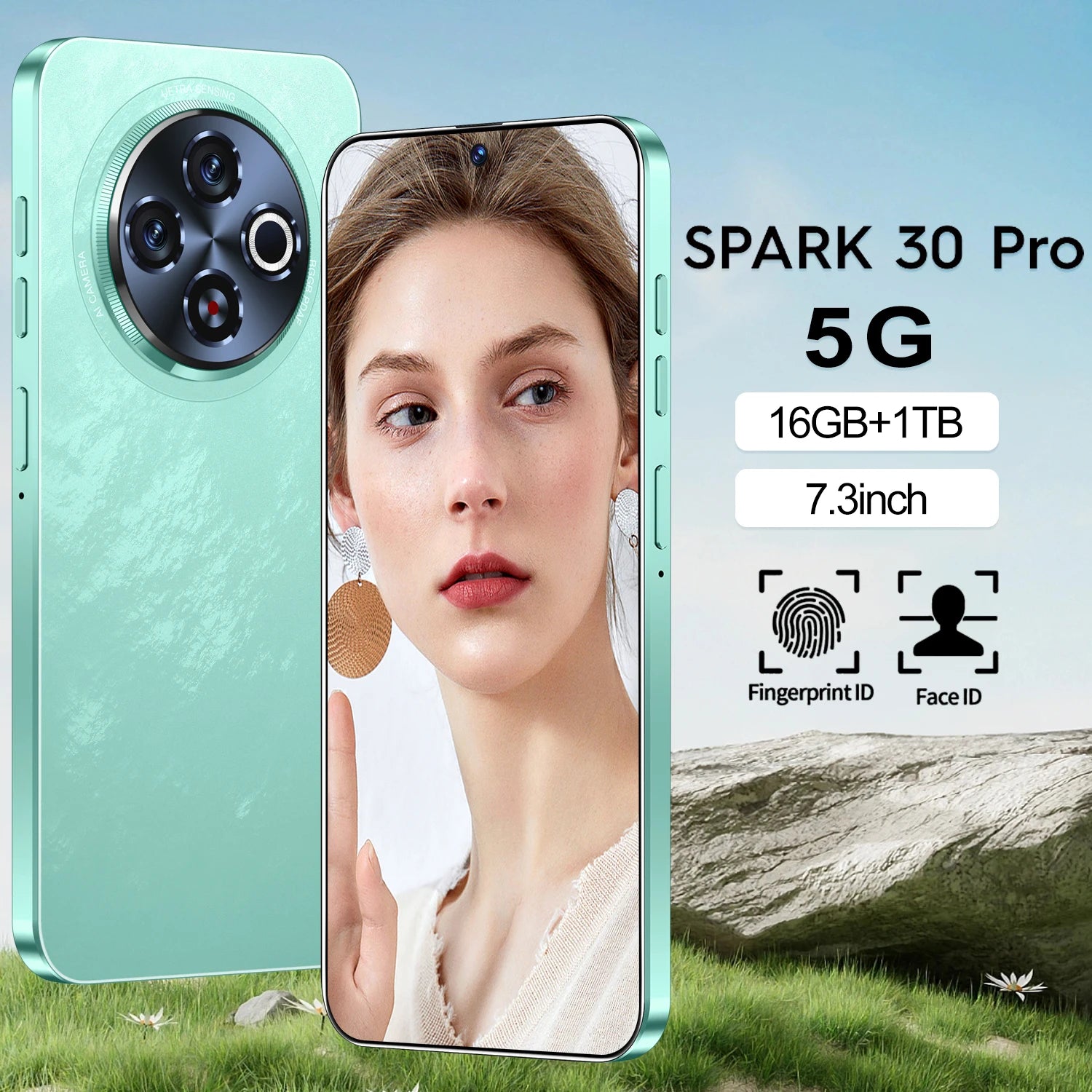 2026 Best Spark 30 5G Smart Android Phone 16+1TB 7.3" 8000mAh Long Standby Unlocked Dual SIM
