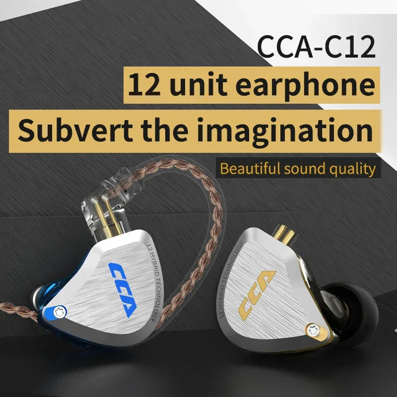 CCA C12 In-Ear Monitor Headphones - 12-Driver Hybrid HiFi by Tidesmit Tidesmit