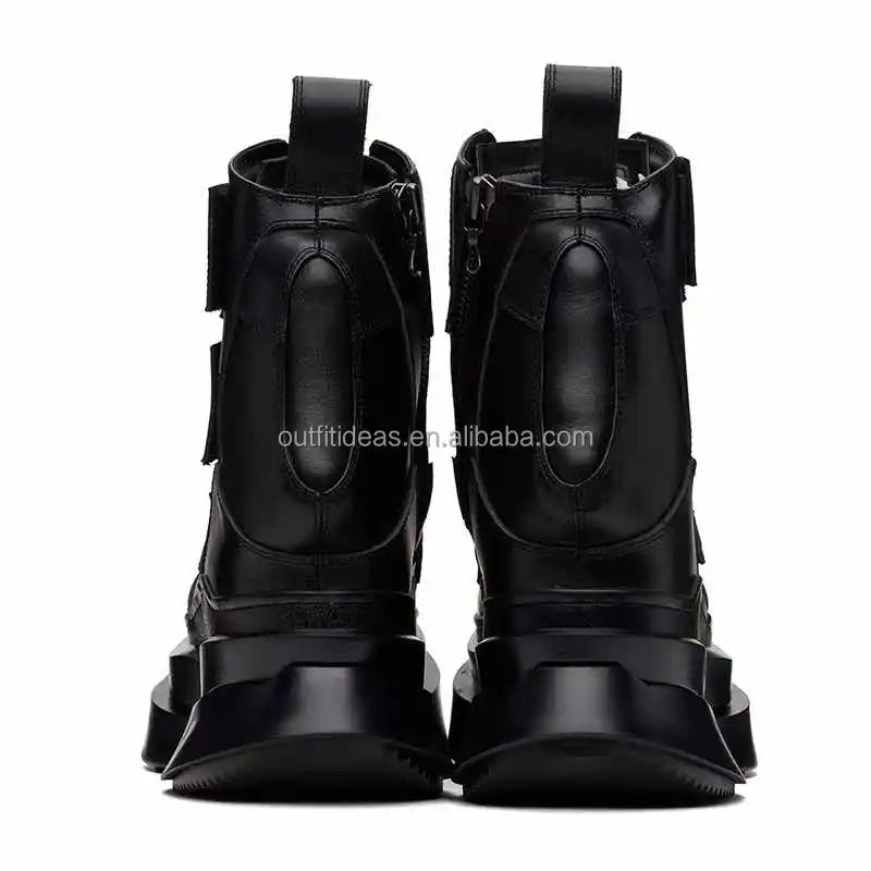 Platform H2.5 Sports Safety Waterproof Leather Climbing Hiking Men Workwear Sneaker Shoe Men Black Leather Fastened Shell Boots