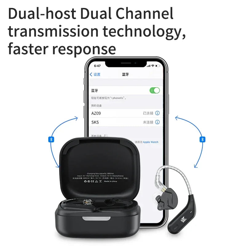 Bluetooth 5.2 Wireless Ear Hooks for KZ Monitors - Tidesmit Tidesmit
