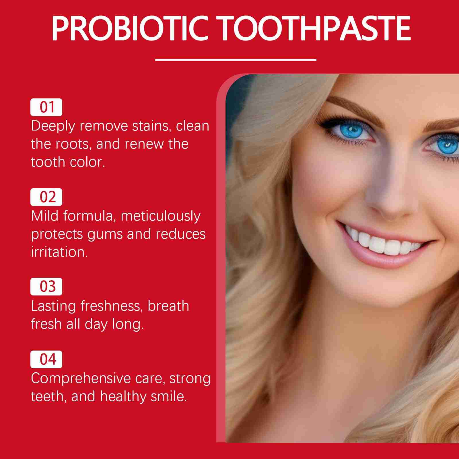 Tidesmit SP-8 Probiotic Whitening Toothpaste for fresh breath, deep cleaning, and plaque stain removal