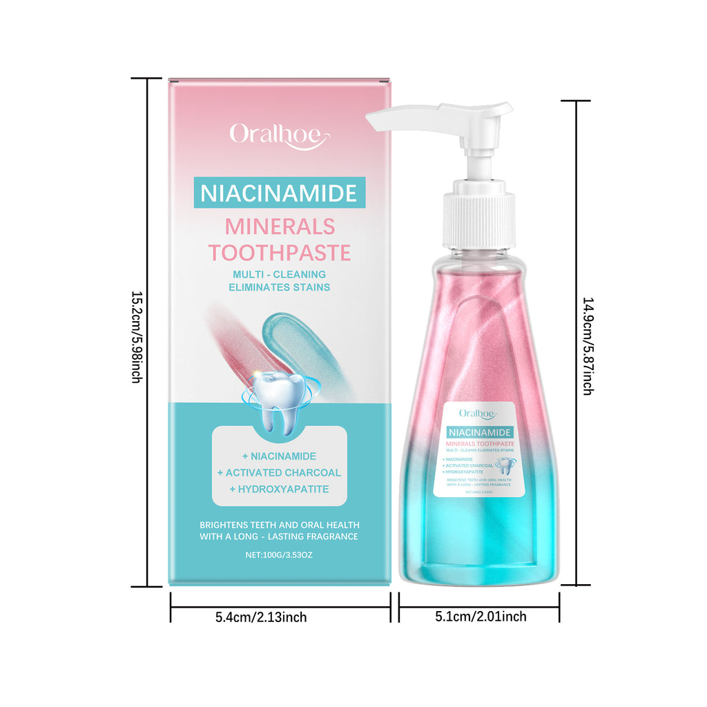 Tidesmit Niacinamide bleaching toothpaste for plaque removal, yellow stain whitening, and fresh breath care.