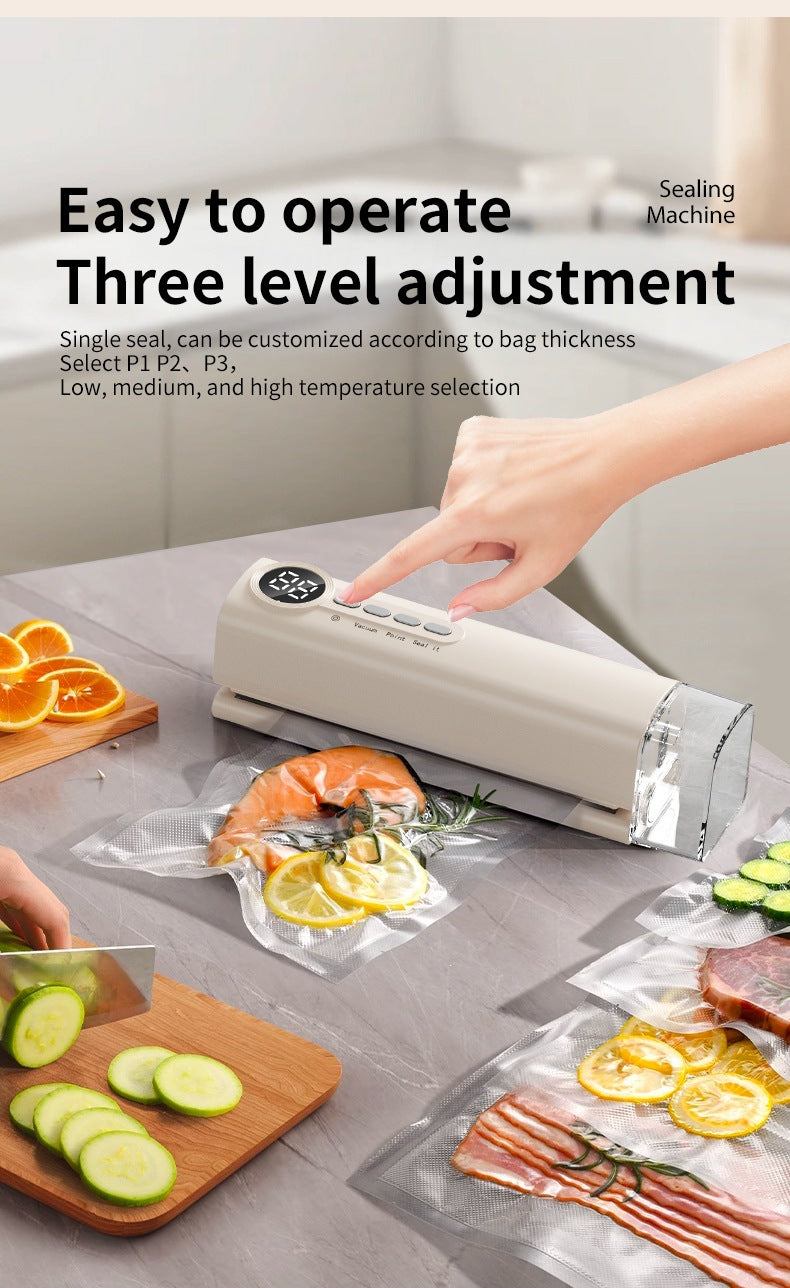 Cordless Rechargeable Vacuum Sealer Machine-90W Strong Suction ≥-62kPa, Fully Automatic Food Sealer for Dry/Moist Food