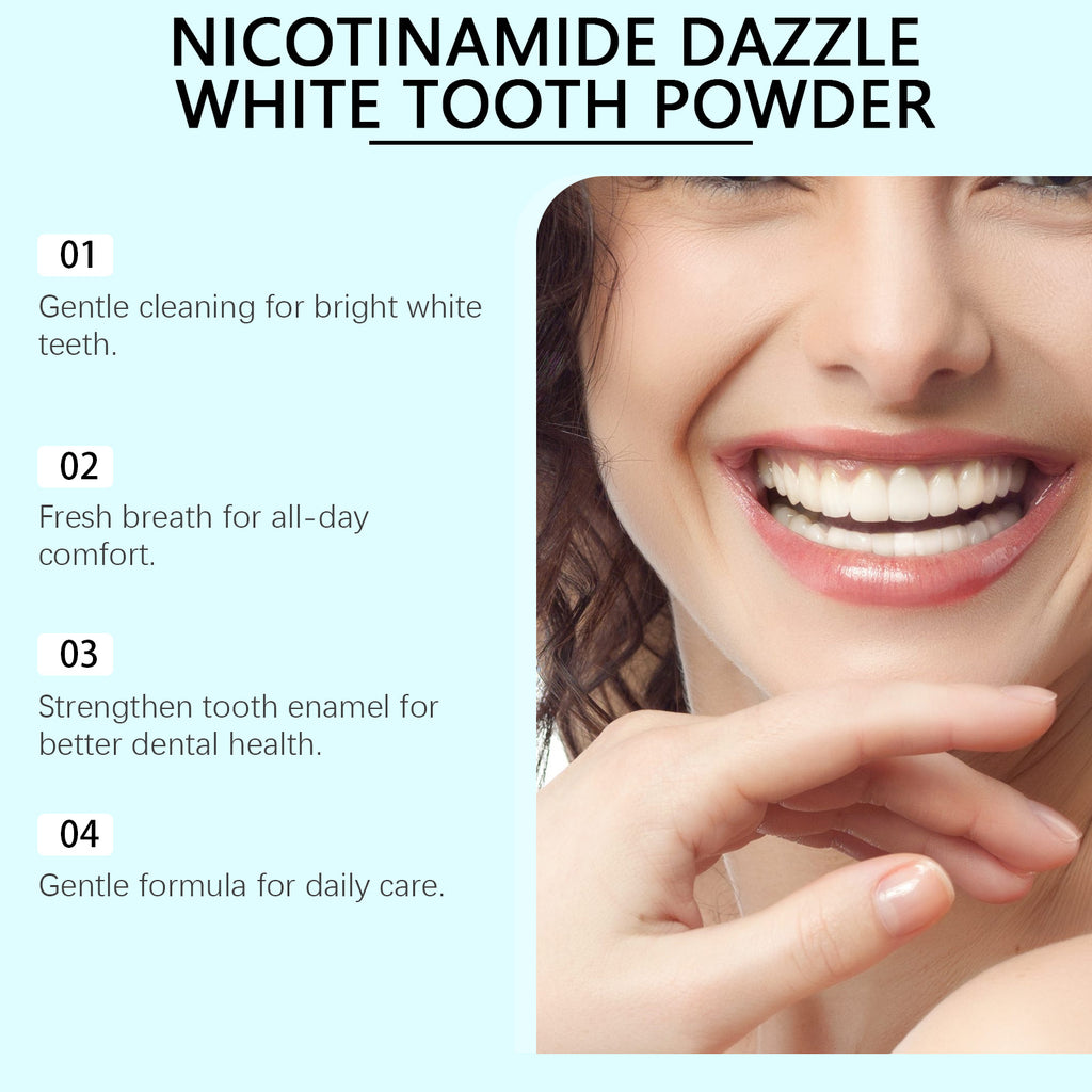 Tidesmit Niacinamide bleaching toothpaste for plaque removal, yellow stain reduction, and fresh breath.